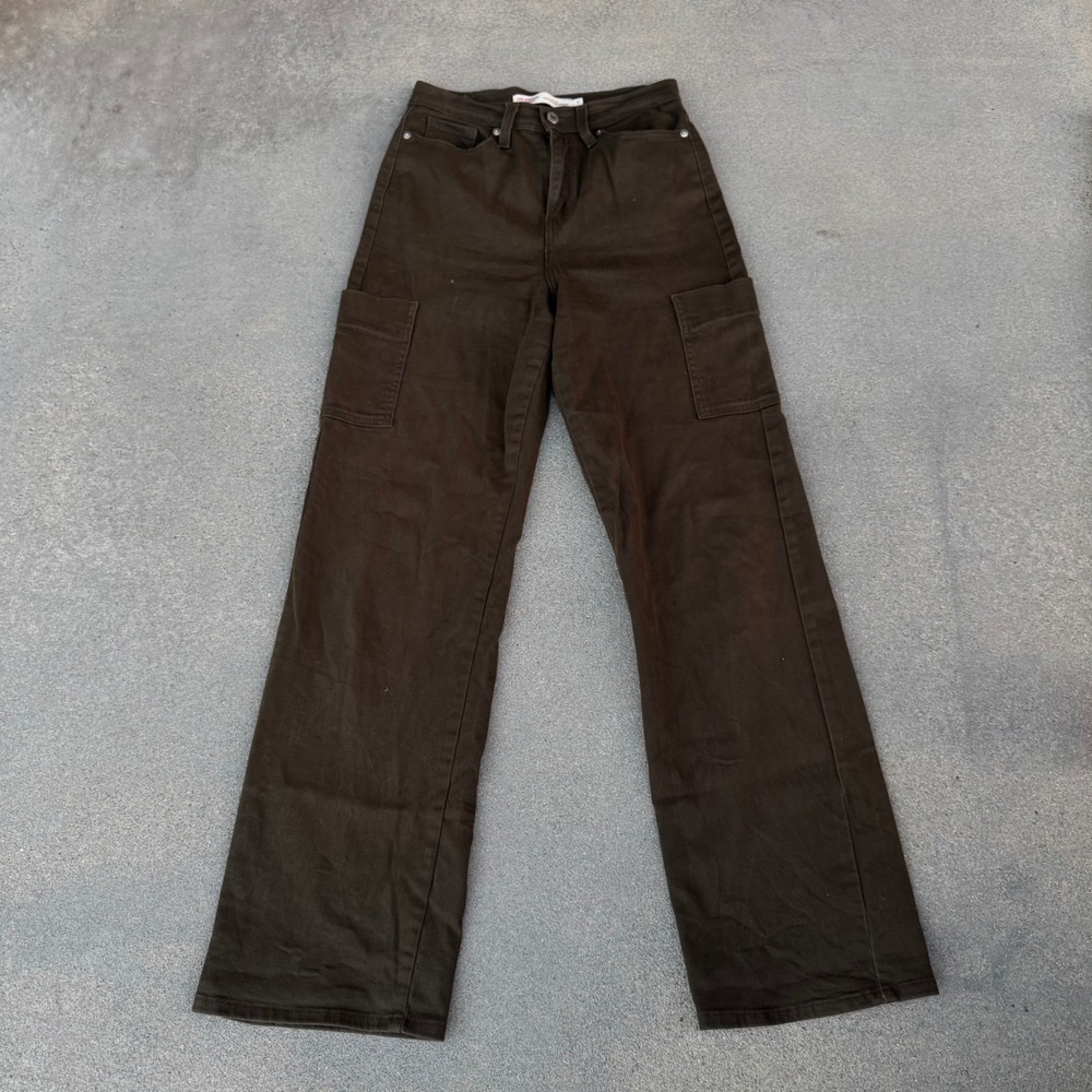 Levi Strauss Signature High Rise Loose Straight Cargo Pants Brown Size 0